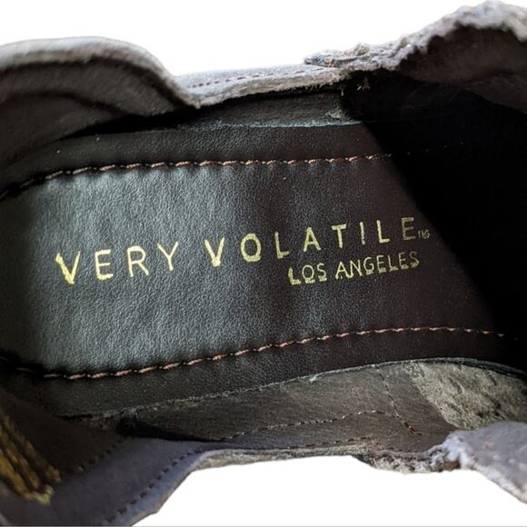 Very Volatile booties woven leather brown metallic size 8.5 - Picture 5 of 10